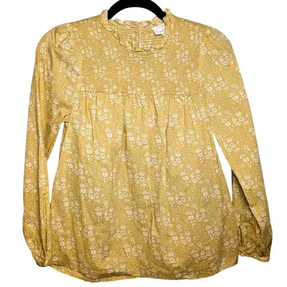 J. Crew Tops - J. Crew Women's Liberty Fabric Vintage Yellow Floral Blouse Size XS